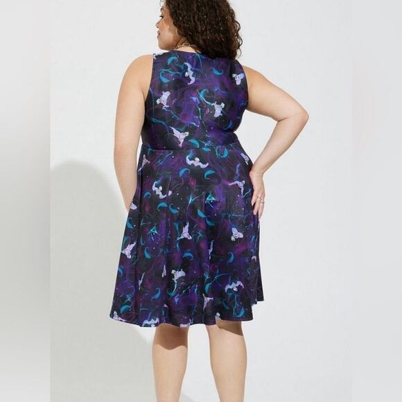 TORRID DISNEY THE LITTLE MERMAID NWOT SCUBA‎ SLEEVELESS SKATER DRESS SIZE 3x - Picture 1 of 7